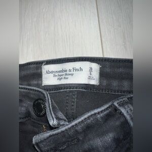 2 denim/$50 Abercrombie & Fitch The Super Skinny High Rise Jean